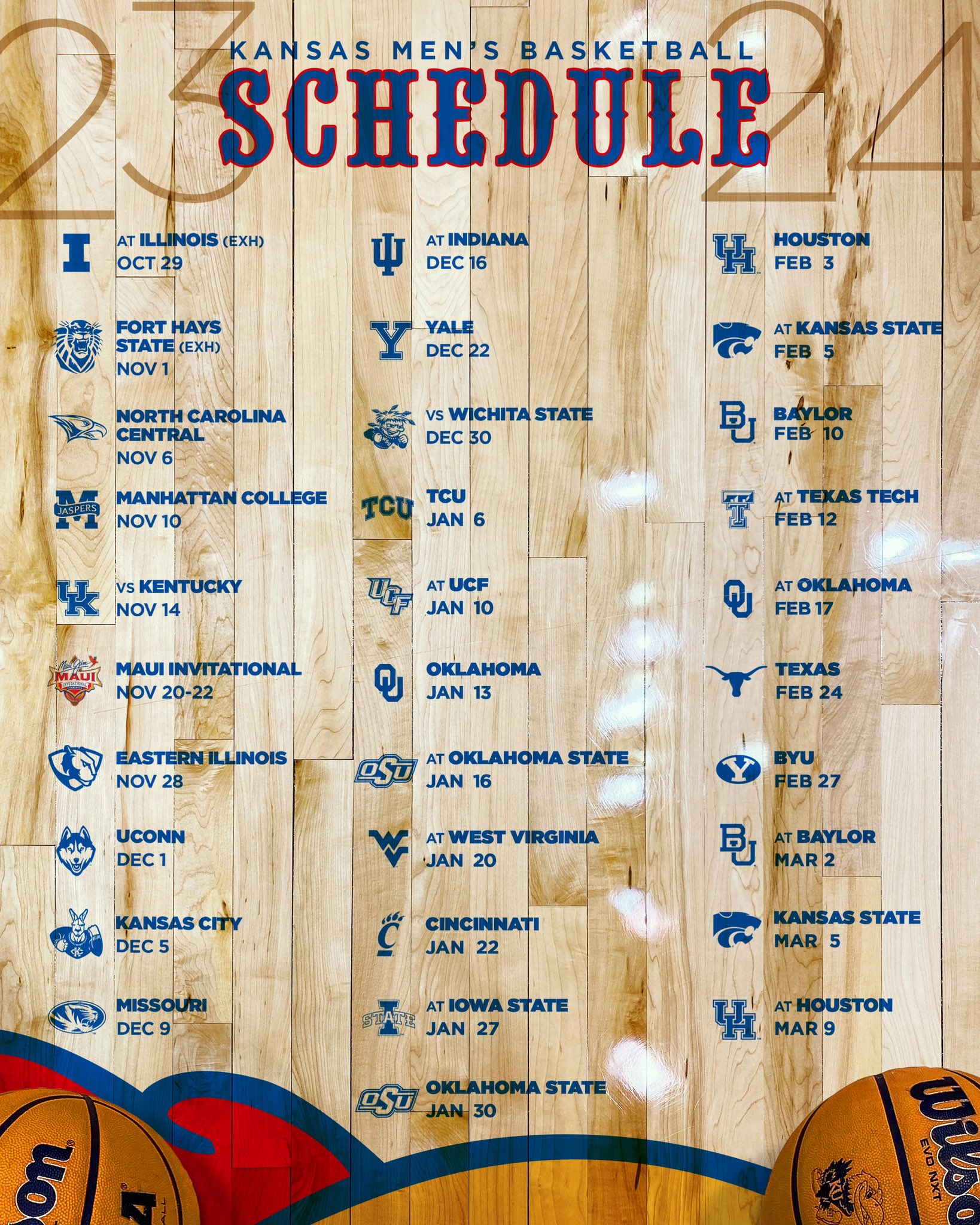 Kansas Basketball Schedule